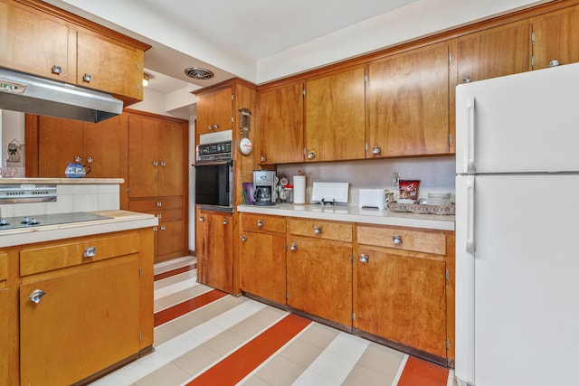 kitchen with black appliances