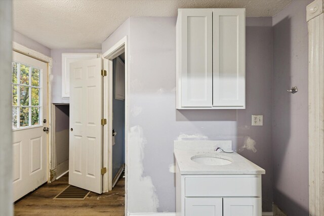 330 NE Page St, Grand Rapids, MI 49505 - laundry area featuring a sink, wood finished floors, and a textured ceiling