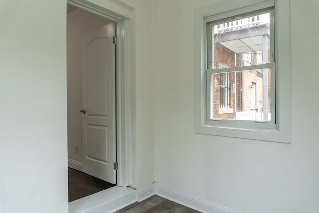 interior space featuring dark hardwood / wood-style flooring