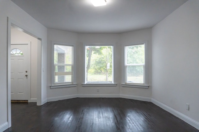 entryway with dark wood-type flooring