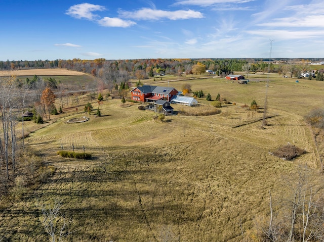 drone / aerial view with a rural view