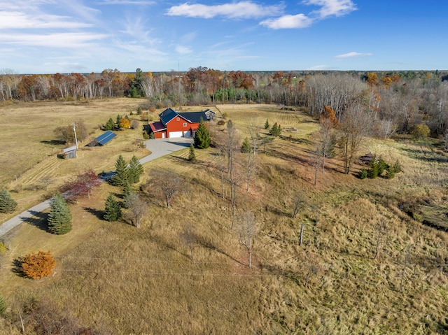 bird's eye view featuring a rural view