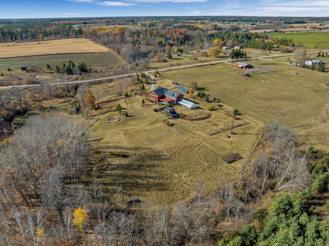 bird's eye view featuring a rural view