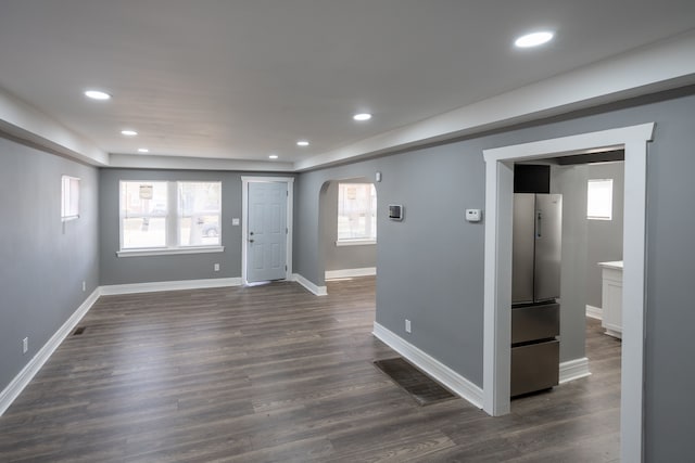 interior space featuring dark hardwood / wood-style flooring