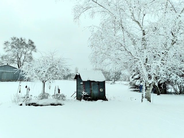 view of snow covered structure