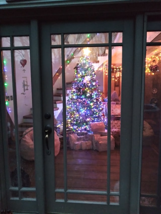 doorway with french doors