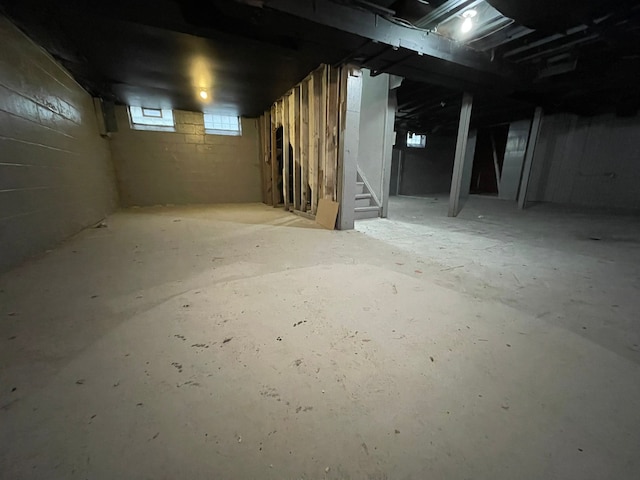 view of basement