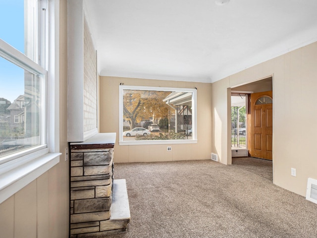 living room with carpet