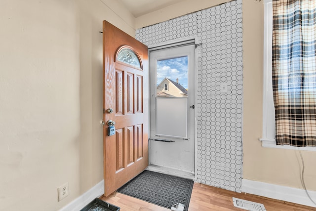 foyer featuring wood-type flooring