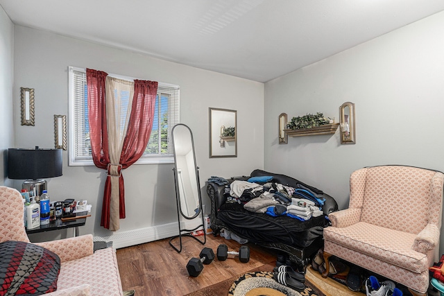 bedroom with hardwood / wood-style floors