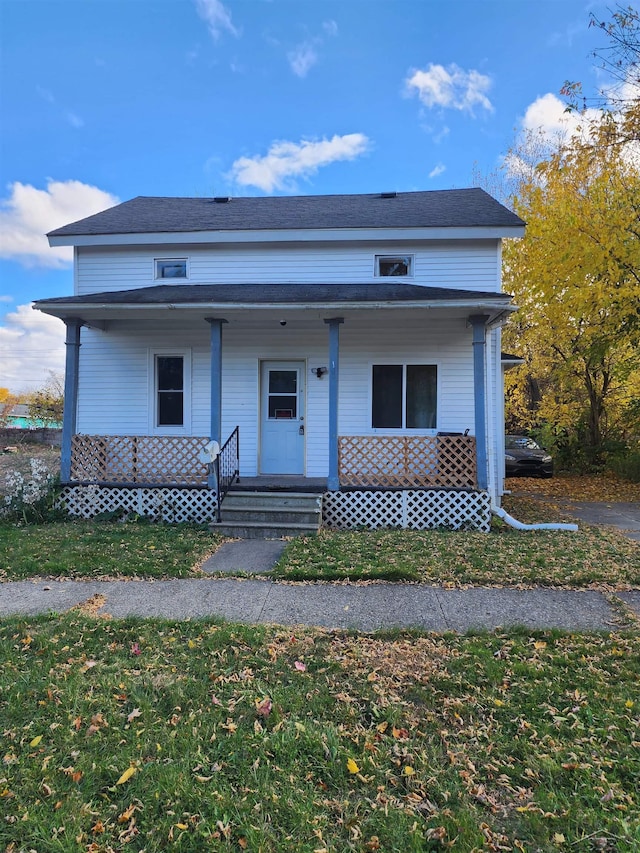 view of front facade featuring covered porch