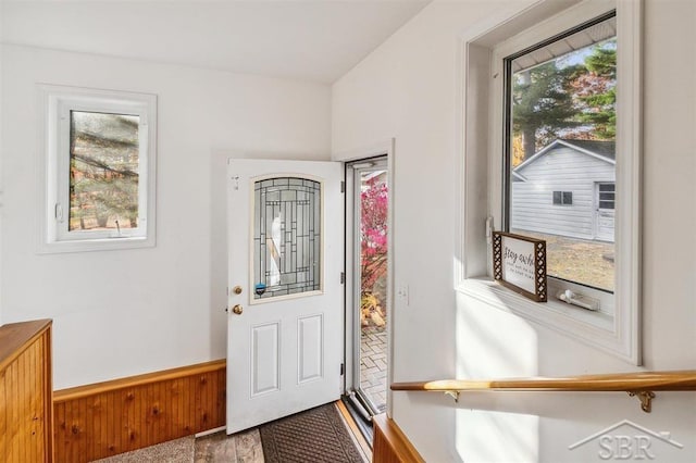 entryway featuring hardwood / wood-style flooring