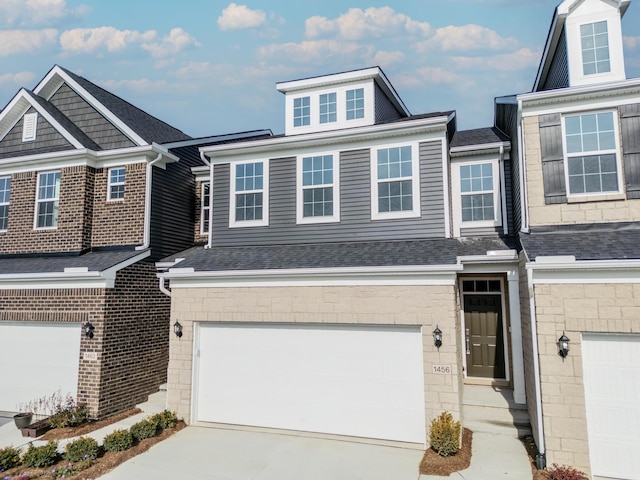 view of property featuring a garage