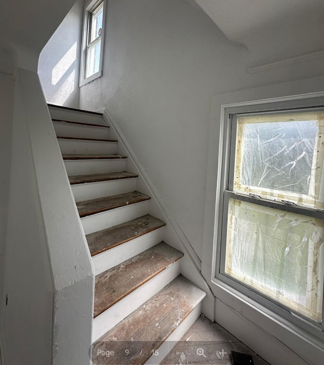 stairs with plenty of natural light