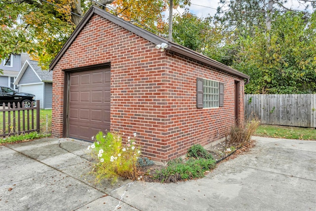 view of garage