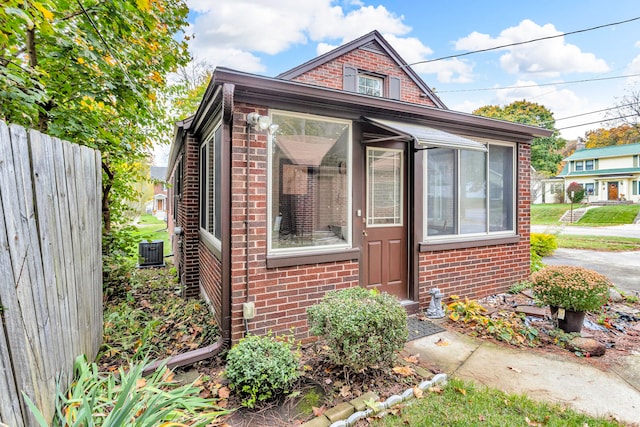 view of front of house with central AC unit