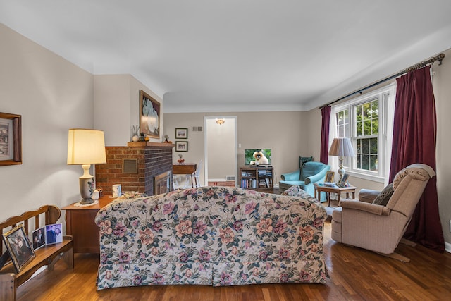 living room featuring hardwood / wood-style flooring