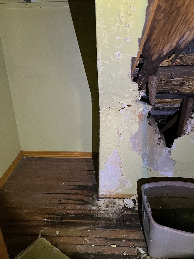 interior details with wood finished floors and baseboards