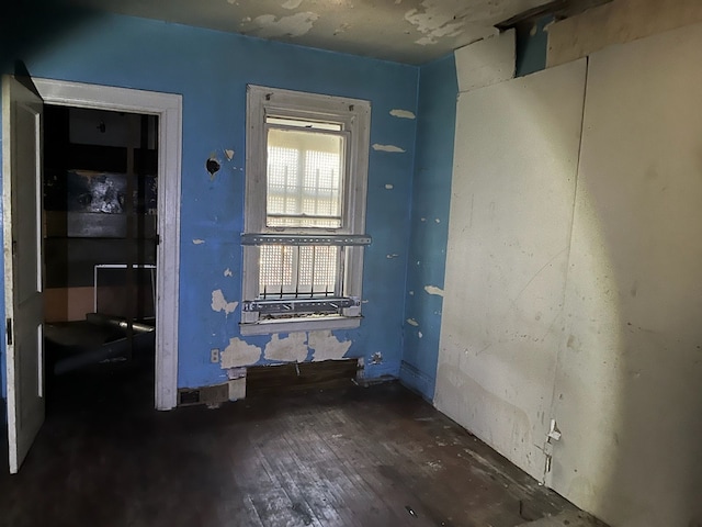 spare room with wood-type flooring