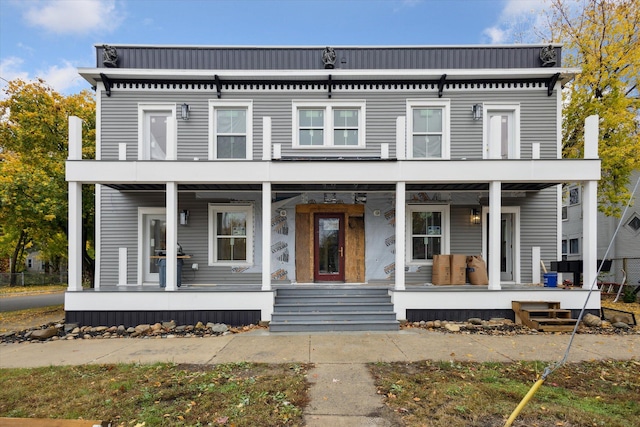 view of front of home featuring covered porch