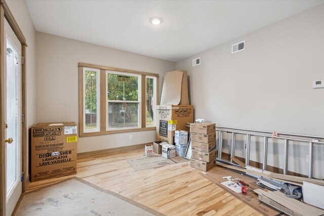 interior space with light wood-type flooring