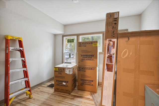 miscellaneous room with light hardwood / wood-style floors