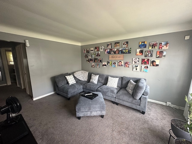 living room featuring carpet floors