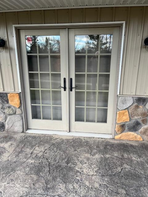 view of exterior entry with french doors