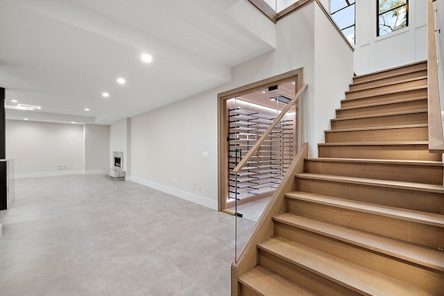 interior space featuring concrete flooring