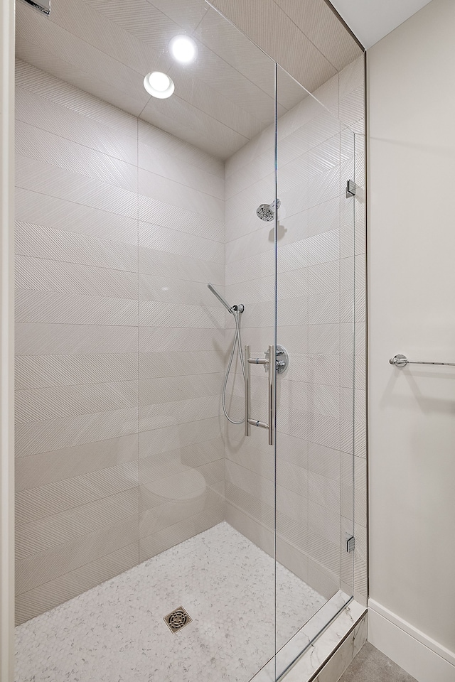 bathroom featuring walk in shower