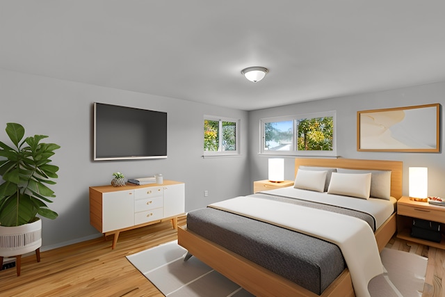 bedroom featuring light hardwood / wood-style floors