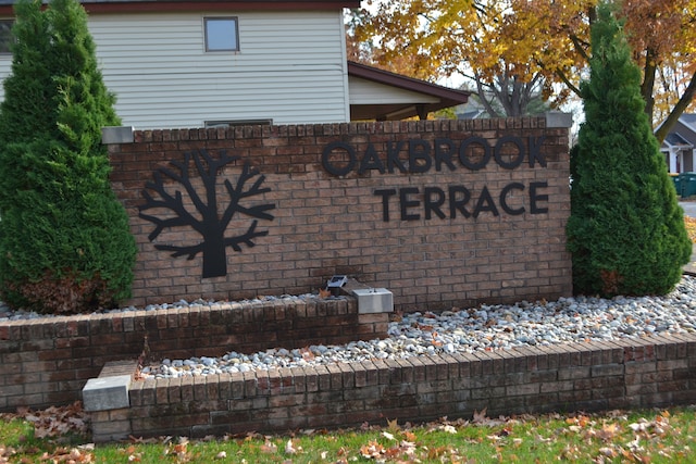 view of community sign