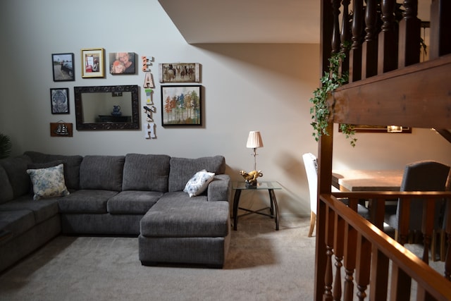 living room featuring carpet