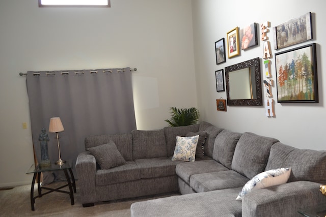 living room with carpet floors