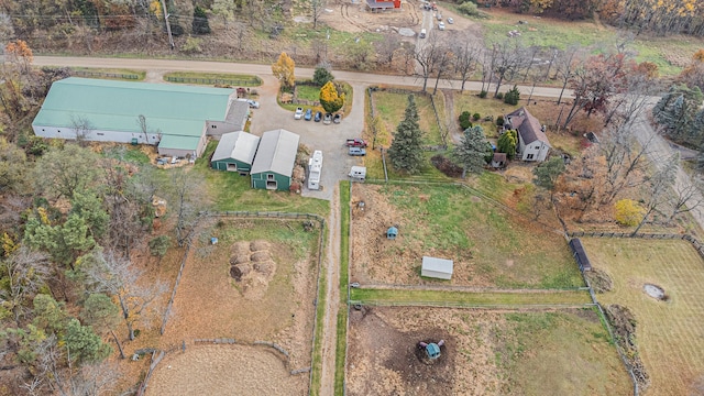 aerial view with a rural view