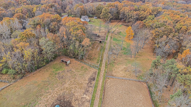 drone / aerial view featuring a rural view