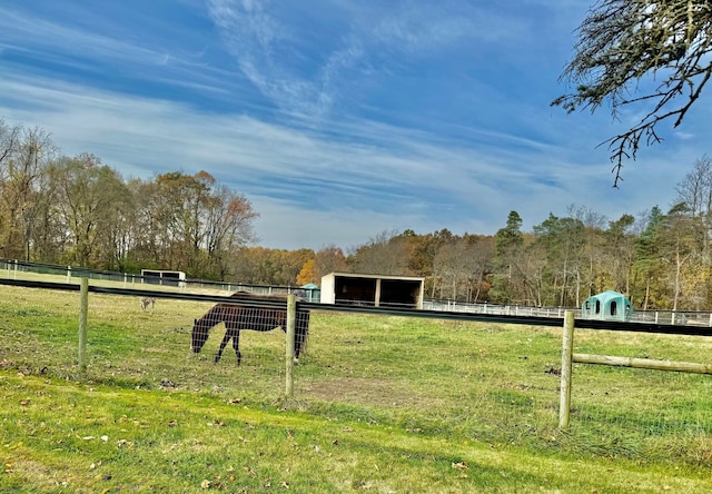 view of community with a rural view