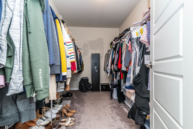 spacious closet with carpet flooring