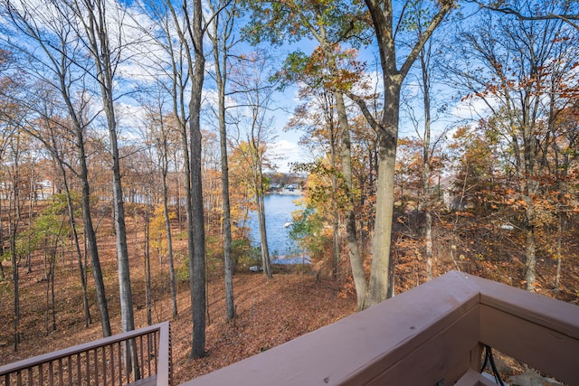 view of yard with a water view