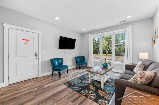 living room featuring hardwood / wood-style floors