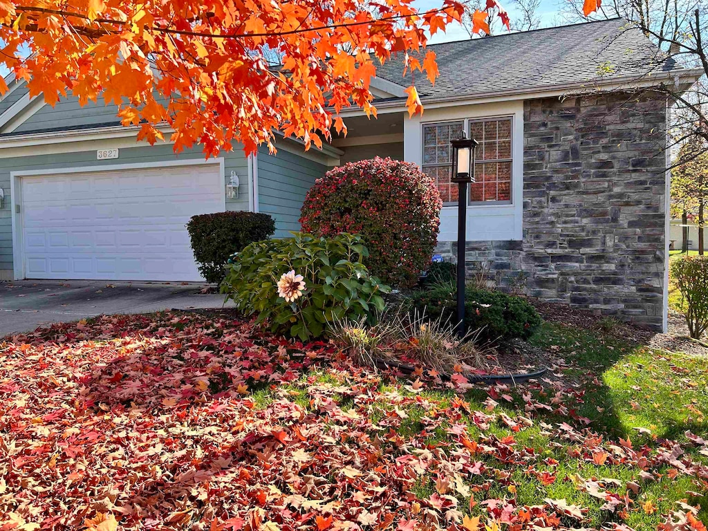 view of home's exterior with a garage