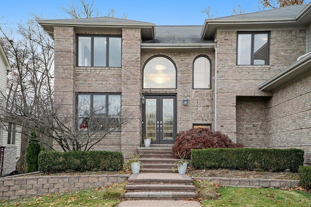 view of exterior entry with french doors