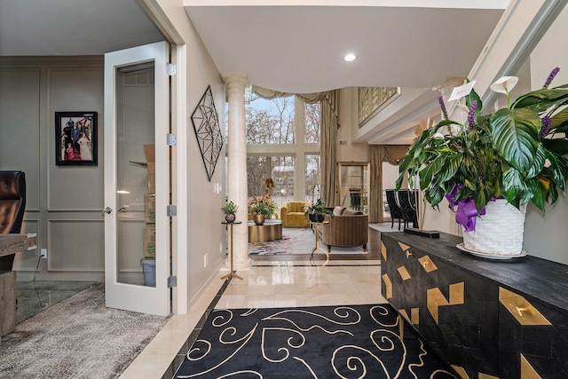 foyer with french doors