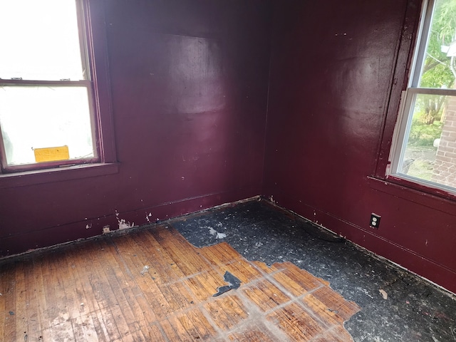 empty room featuring dark hardwood / wood-style floors