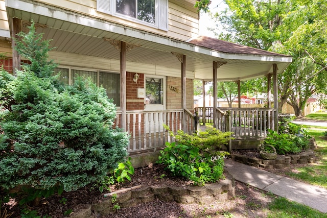 exterior space with covered porch