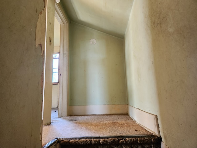 315 Mcomber St, Dowagiac, MI 49047 - staircase featuring vaulted ceiling