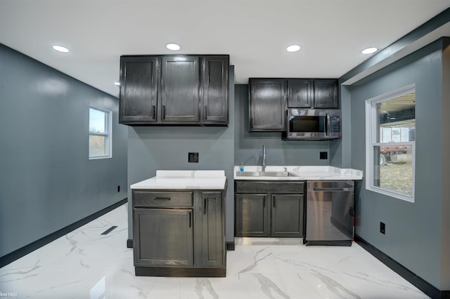 kitchen with stainless steel appliances and sink