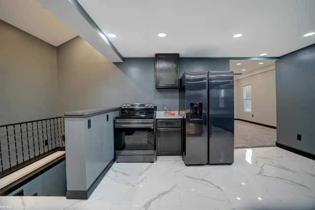 kitchen with appliances with stainless steel finishes