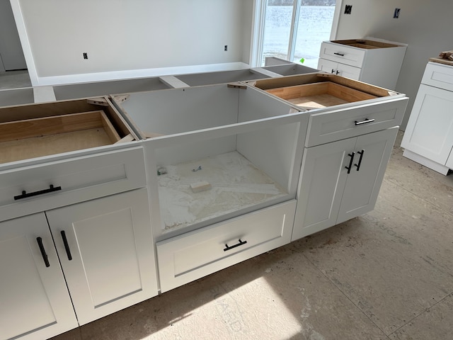 kitchen with white cabinetry