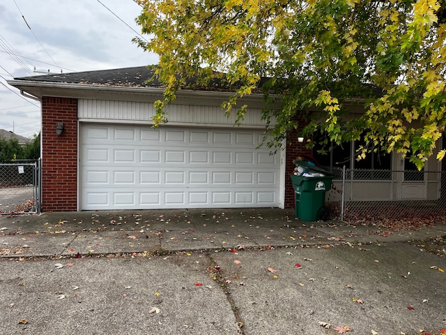 view of garage